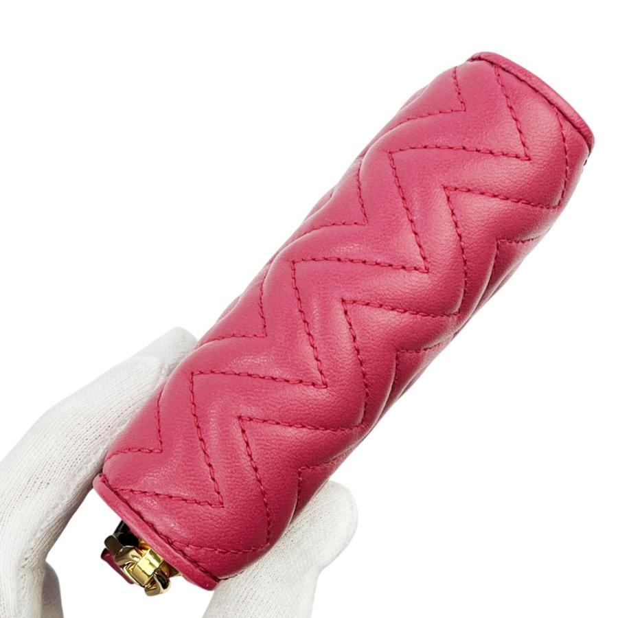ミュウミュウ ■未使用■ 二つ折り 財布 ウォレット レザー ピンク ゴールド 5ML522 箱 【724862】8 |  | 04