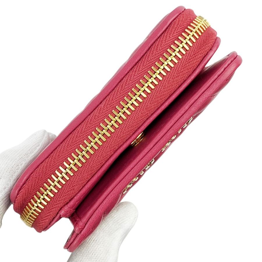ミュウミュウ ■未使用■ 二つ折り 財布 ウォレット レザー ピンク ゴールド 5ML522 箱 【724862】8 |  | 05