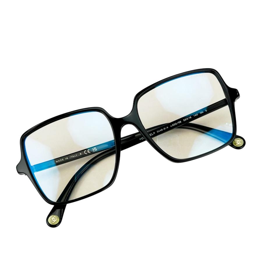 シャネル ■美品■ フルリムスクエア メガネ 黒縁 眼鏡 ブラック 箱【725708】13 |  | 07