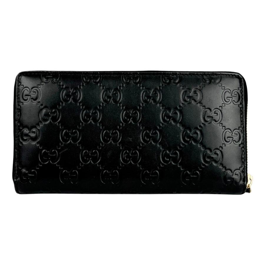 グッチ ■中古■ グッチシマ ラウンドファスナー 長財布 ウォレット レザー ブラック【726071】13 |  | 01