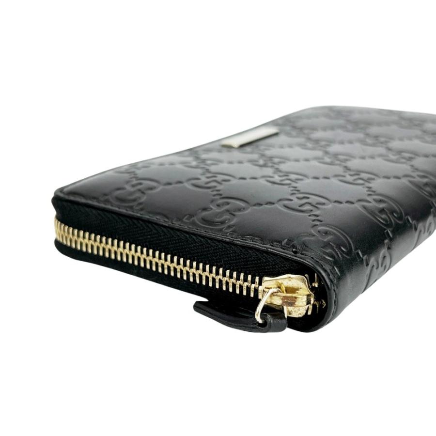 グッチ ■中古■ グッチシマ ラウンドファスナー 長財布 ウォレット レザー ブラック【726071】13 |  | 02