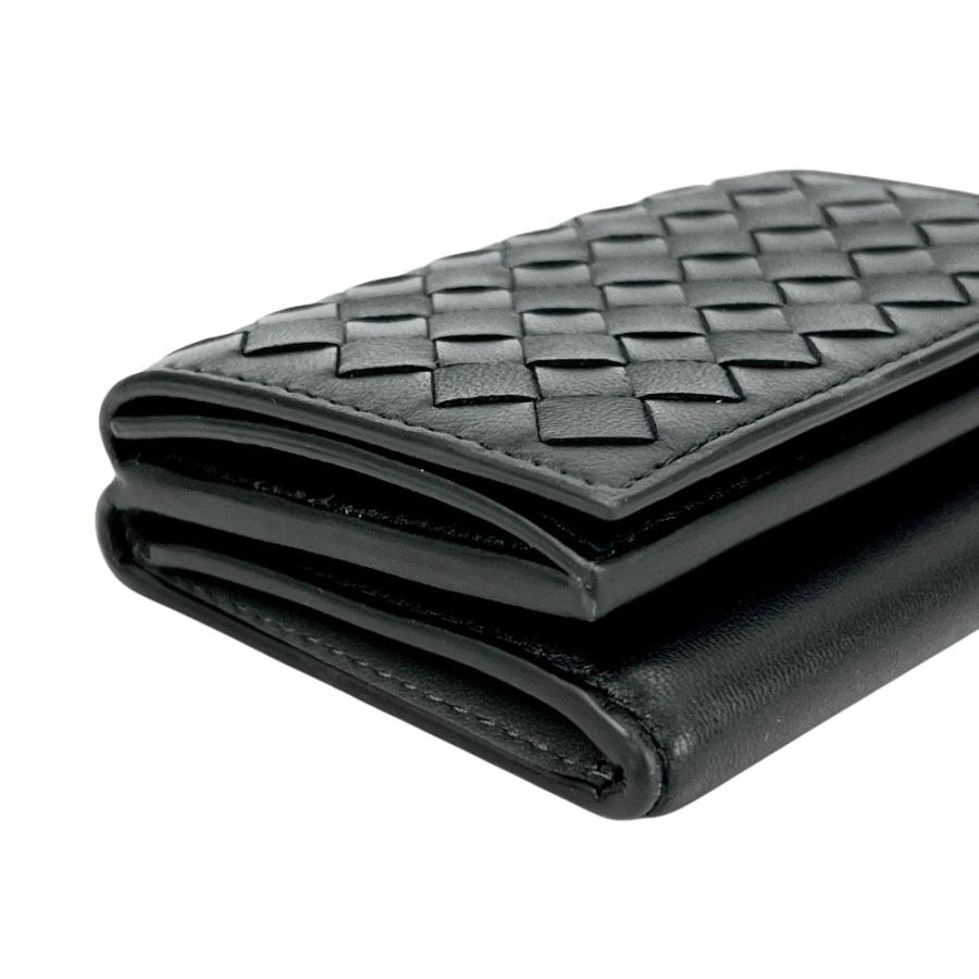 ボッテガヴェネタ ■美品■ イントレチャート 三つ折り コンパクト 財布 ウォレット レザー ブラック 箱【726866】13 |  | 02