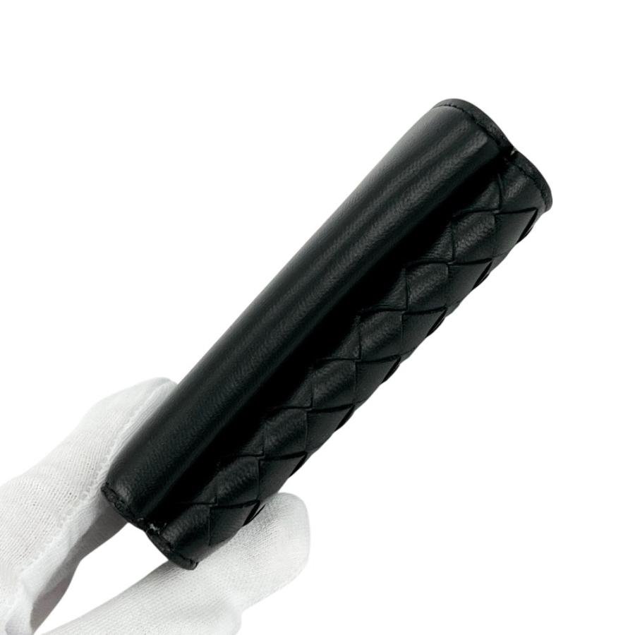 ボッテガヴェネタ ■美品■ イントレチャート 三つ折り コンパクト 財布 ウォレット レザー ブラック 箱【726866】13 |  | 04