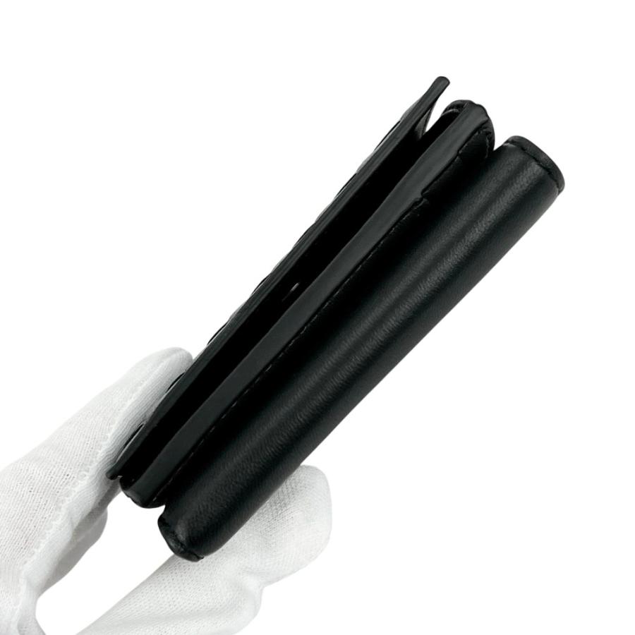 ボッテガヴェネタ ■美品■ イントレチャート 三つ折り コンパクト 財布 ウォレット レザー ブラック 箱【726866】13 |  | 05