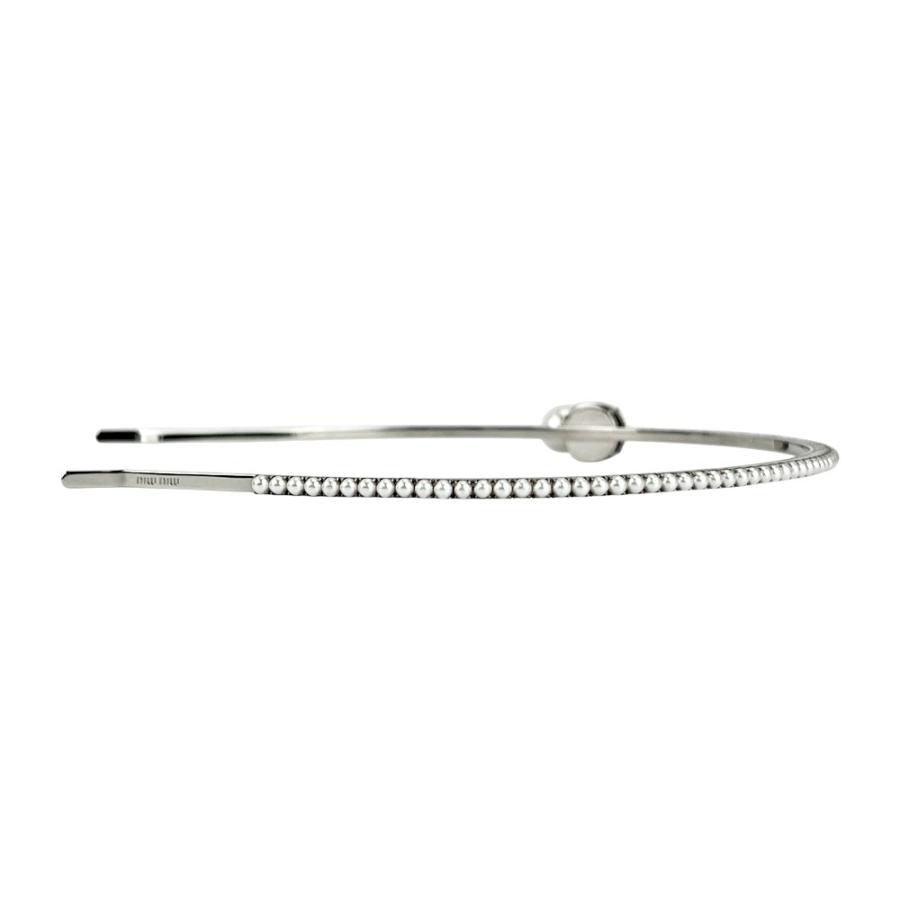 ミュウミュウ ■美品■ カチューシャ ヘアアクセサリー SS フェイクパール シルバー ホワイト 箱【731716】13 |  | 02
