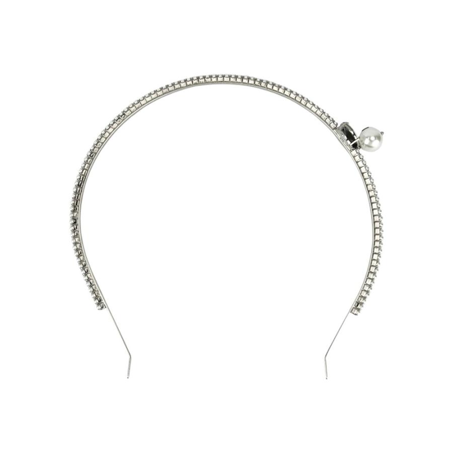 ミュウミュウ ■美品■ カチューシャ ヘアアクセサリー SS フェイクパール シルバー ホワイト 箱【731716】13 |  | 07