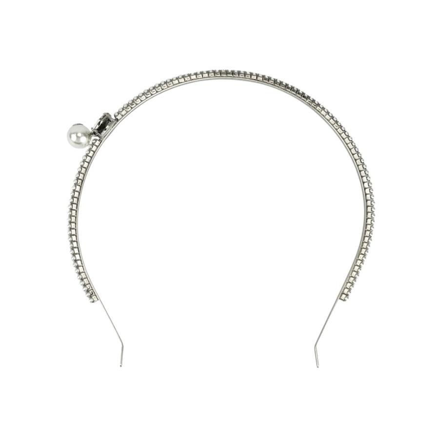 ミュウミュウ ■美品■ カチューシャ ヘアアクセサリー SS フェイクパール シルバー ホワイト 箱【731716】13 |  | 08