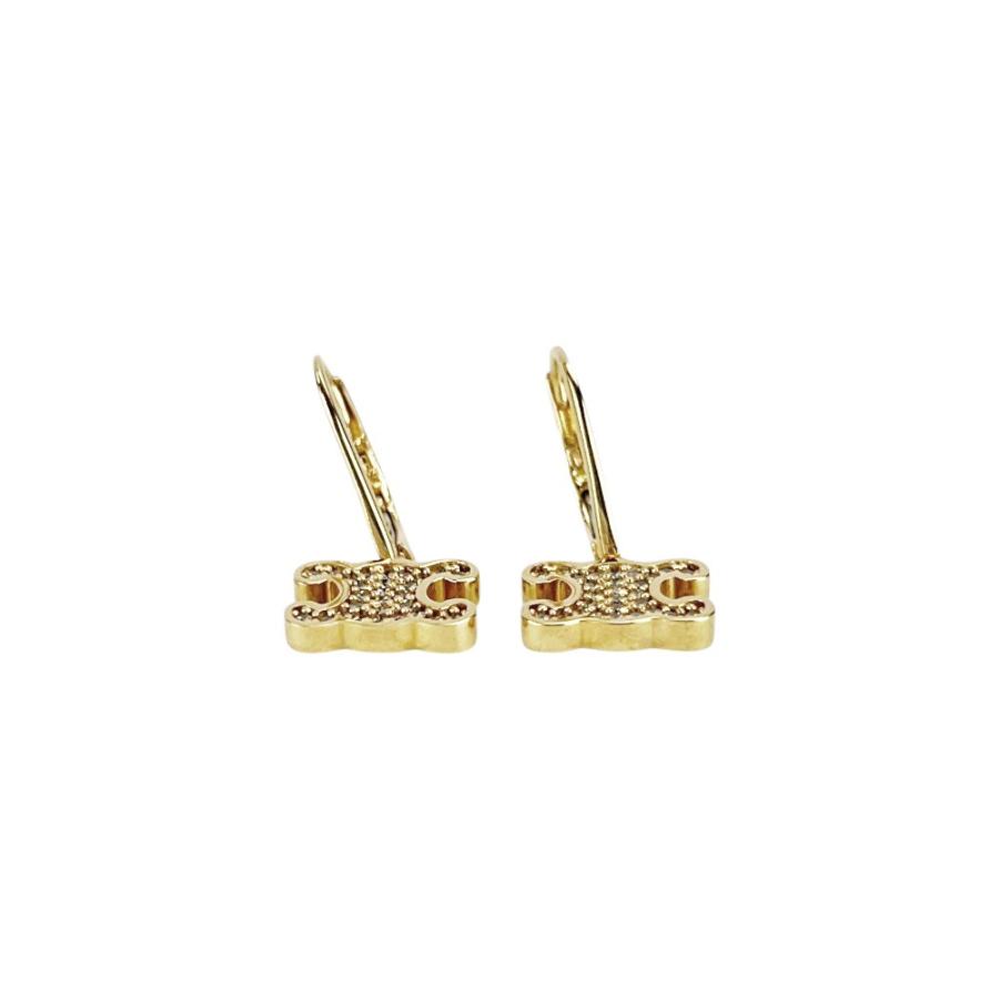 セリーヌ ■新同■現行品■ トリオンフ ピアス アクセサリー パヴェ GP ゴールド 箱【733413】13 |  | 04