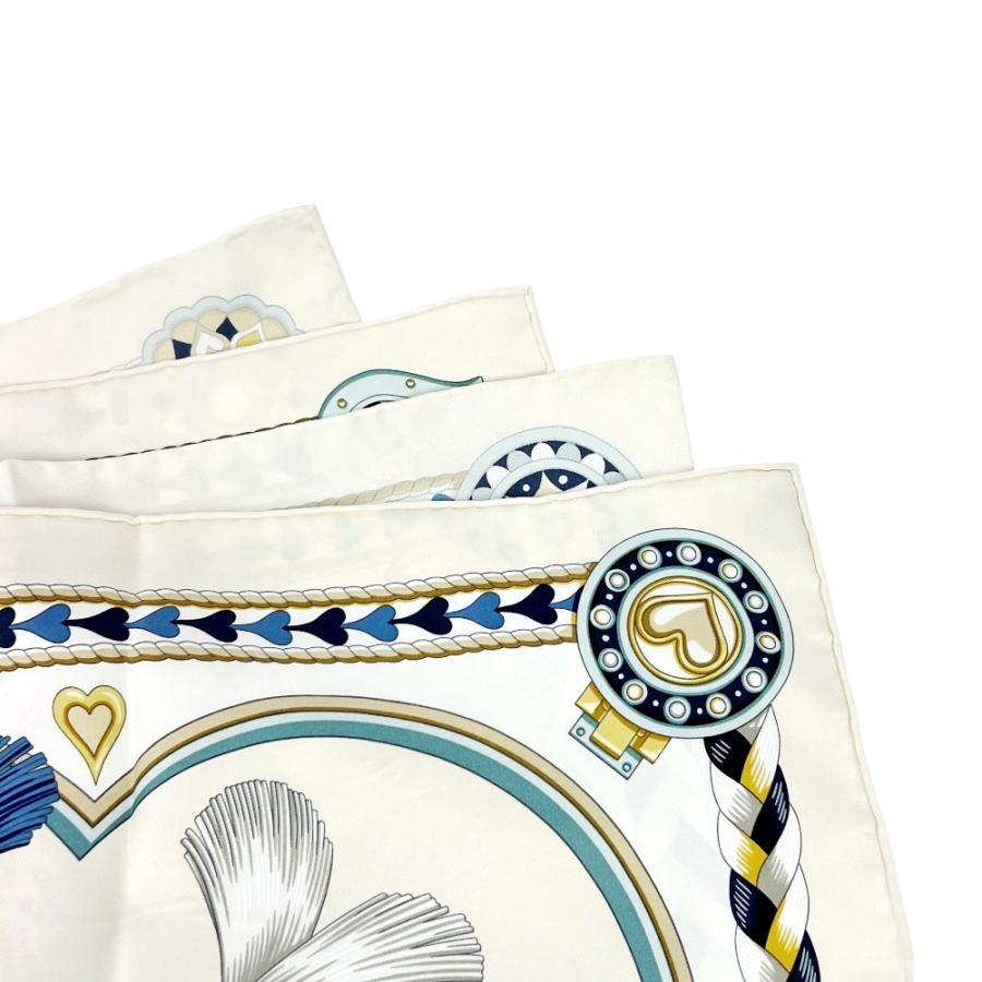 エルメス ■美品■ カレ90 スカーフ ファッション HARNAIS DE COEUR アルネ ドゥ クール 馬 シルク ベージュ【736223】13 |  | 08