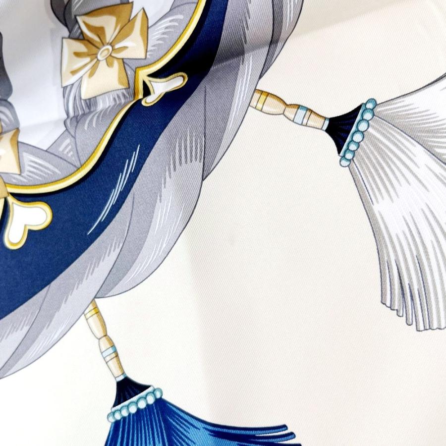 エルメス ■美品■ カレ90 スカーフ ファッション HARNAIS DE COEUR アルネ ドゥ クール 馬 シルク ベージュ【736223】13 |  | 09