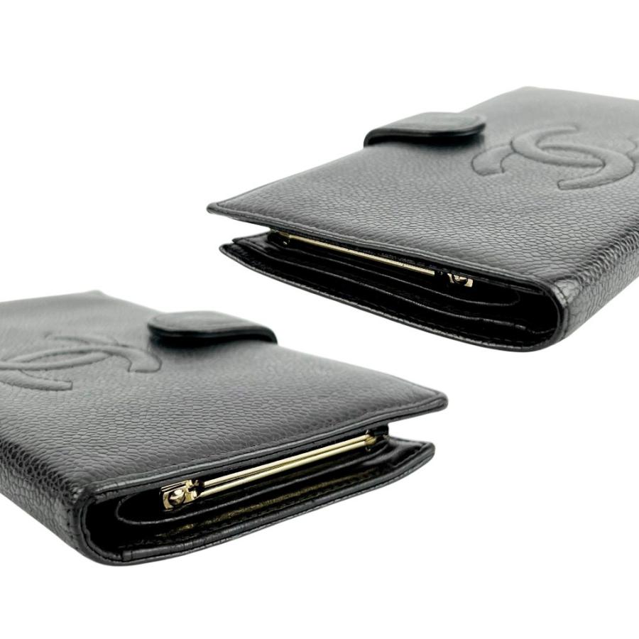 シャネル ■中古■ ココマーク 二つ折り がま口 長財布 ウォレット キャビアスキン ブラック 箱【737060】13 |  | 02
