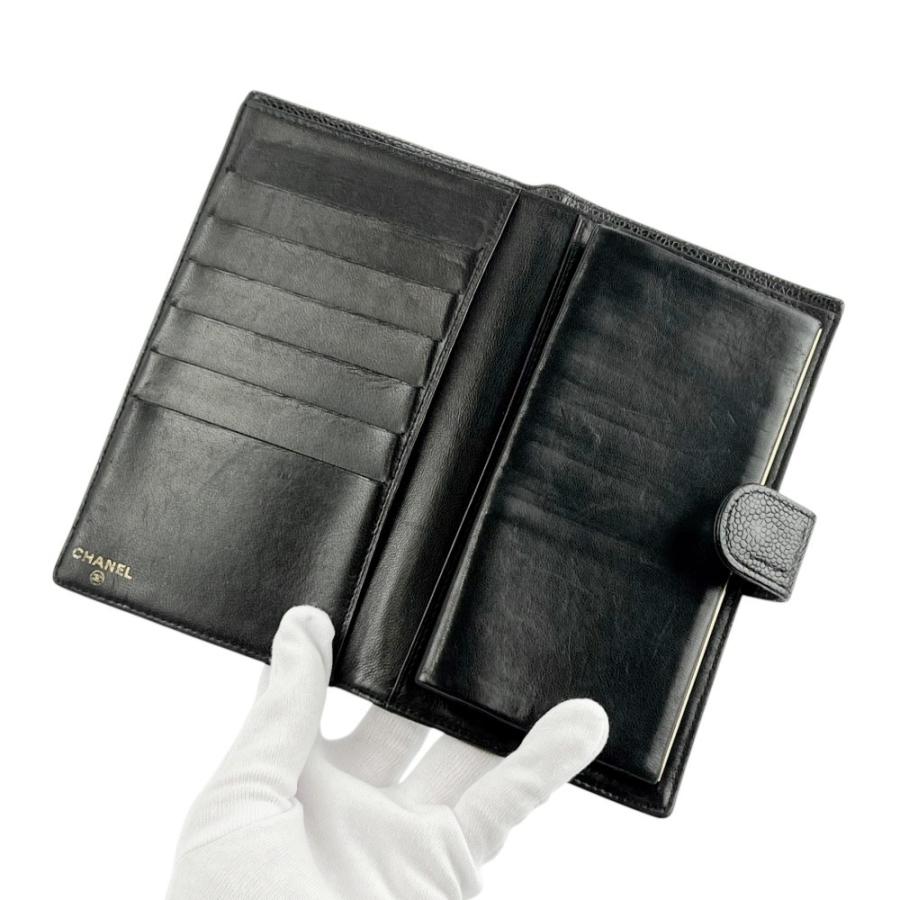 シャネル ■中古■ ココマーク 二つ折り がま口 長財布 ウォレット キャビアスキン ブラック 箱【737060】13 |  | 05