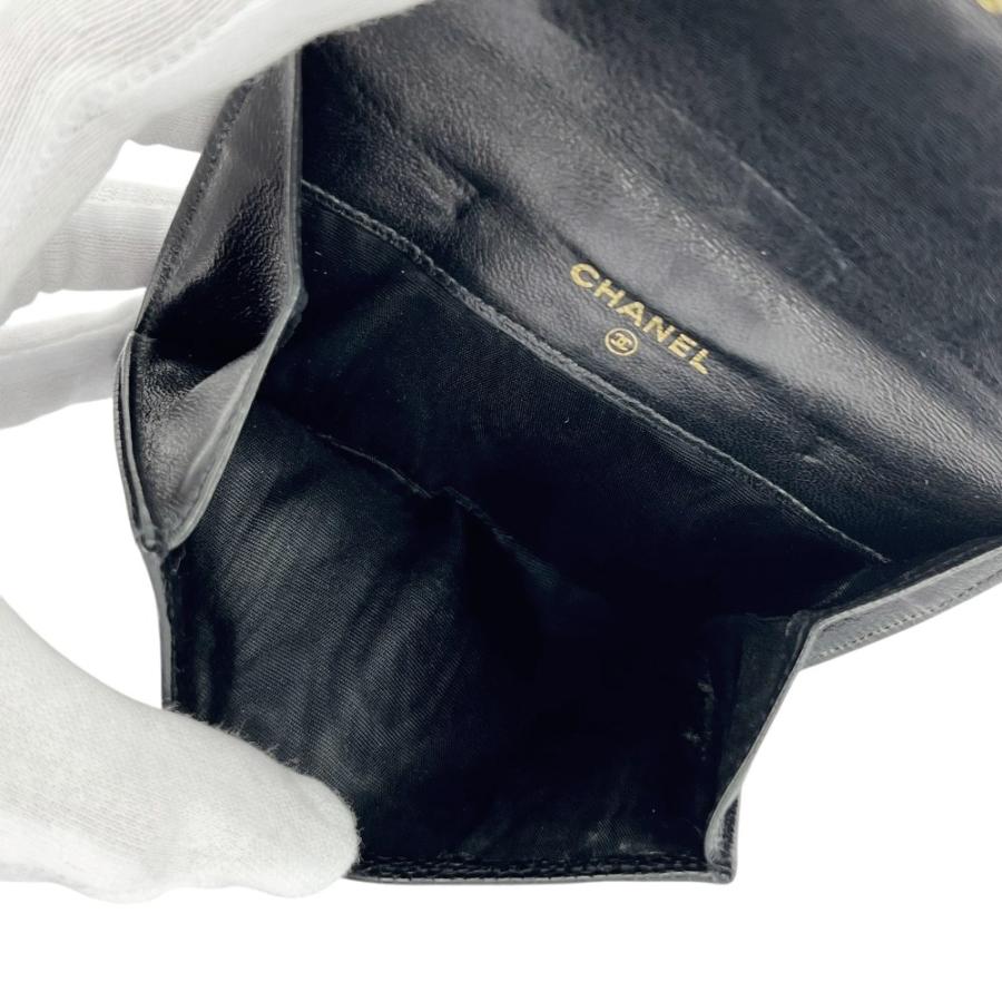 シャネル ■中古■ ココマーク コンパクト ウォレット 二つ折り 財布 キャビアスキン ブラック 箱【737299】13 |  | 06