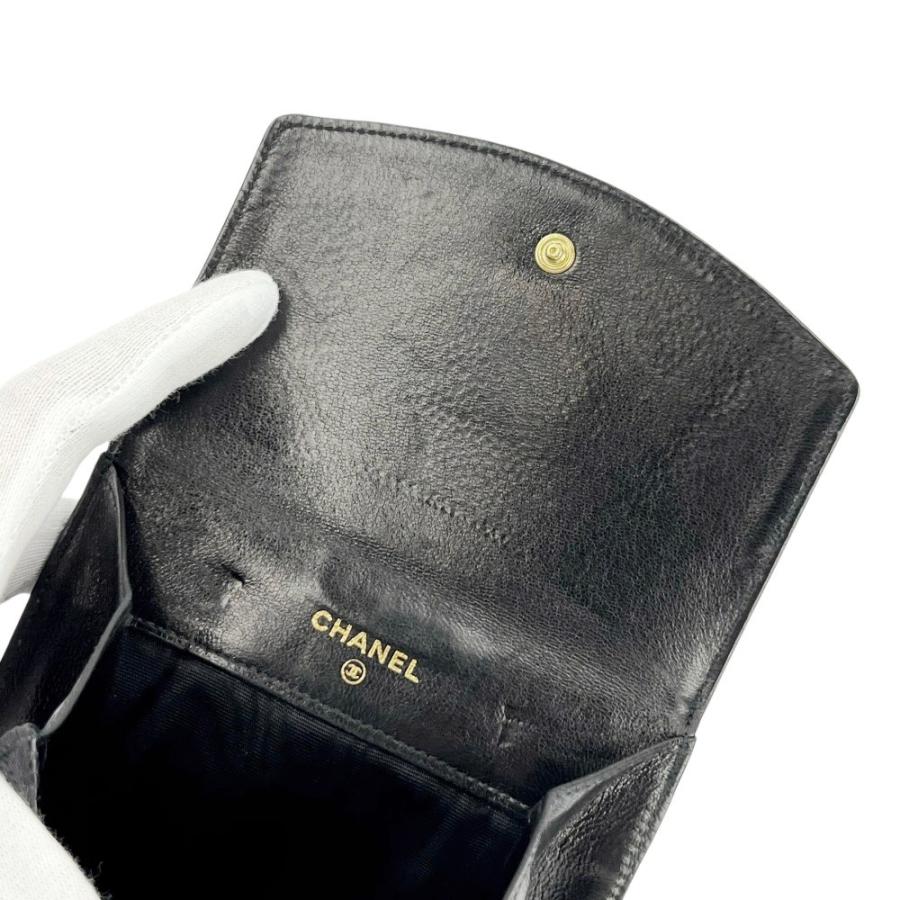 シャネル ■中古■ ココマーク コンパクト ウォレット 二つ折り 財布 キャビアスキン ブラック 箱【737299】13 |  | 07