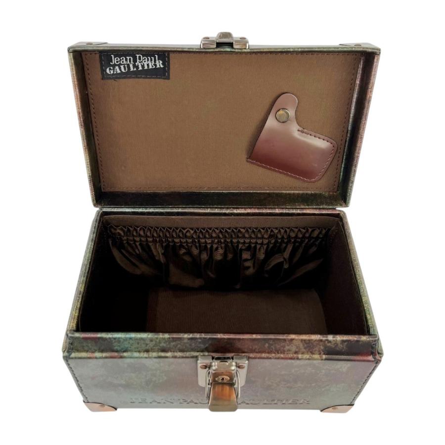 ジャンポールゴルチエ ■中古■ Vサイバー バニティ メイク 化粧 ボックス 手鏡付き PVC ブラウン グリーン 【737923】3 |  | 06