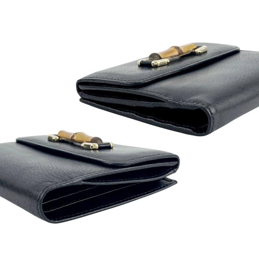 グッチ ■新同■ バンブー 二つ折り 財布 ウォレット レザー ブラック 035・1408・4866 箱【737961】13 |  | 02
