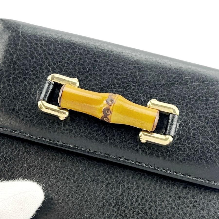 グッチ ■新同■ バンブー 二つ折り 財布 ウォレット レザー ブラック 035・1408・4866 箱【737961】13 |  | 08