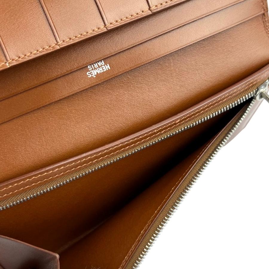エルメス ■美品■ヴィンテージ■ ベアンクラシック 長財布 ウォレット ボックスカーフ SS ブラウン シルバー □F刻 【740657】5 |  | 07