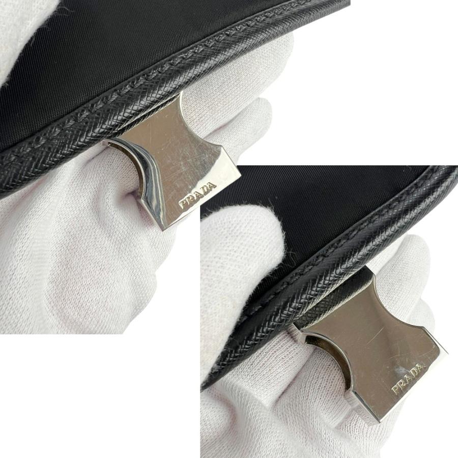 プラダ ■美品■現行品■ ショルダー バッグ サフィアーノ ナイロン ブラック シルバー 2VD769 【740688】8 |  | 09