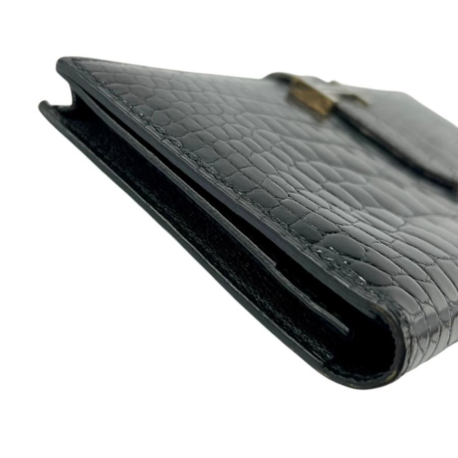 エルメス ■中古■ ベアンスフレ ウォレット 二つ折り 長財布 アリゲーター ブラック □K刻 【745010】5 |  | 02