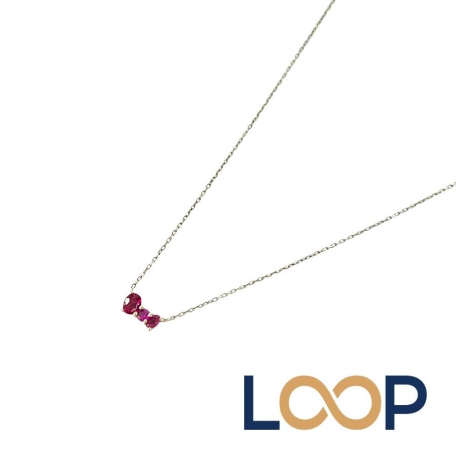 サマンサシルヴァ ■美品■ サンリオ ネックレス リボン アクセサリー K7 赤石 YG 約0.9g 【745102】11 | 