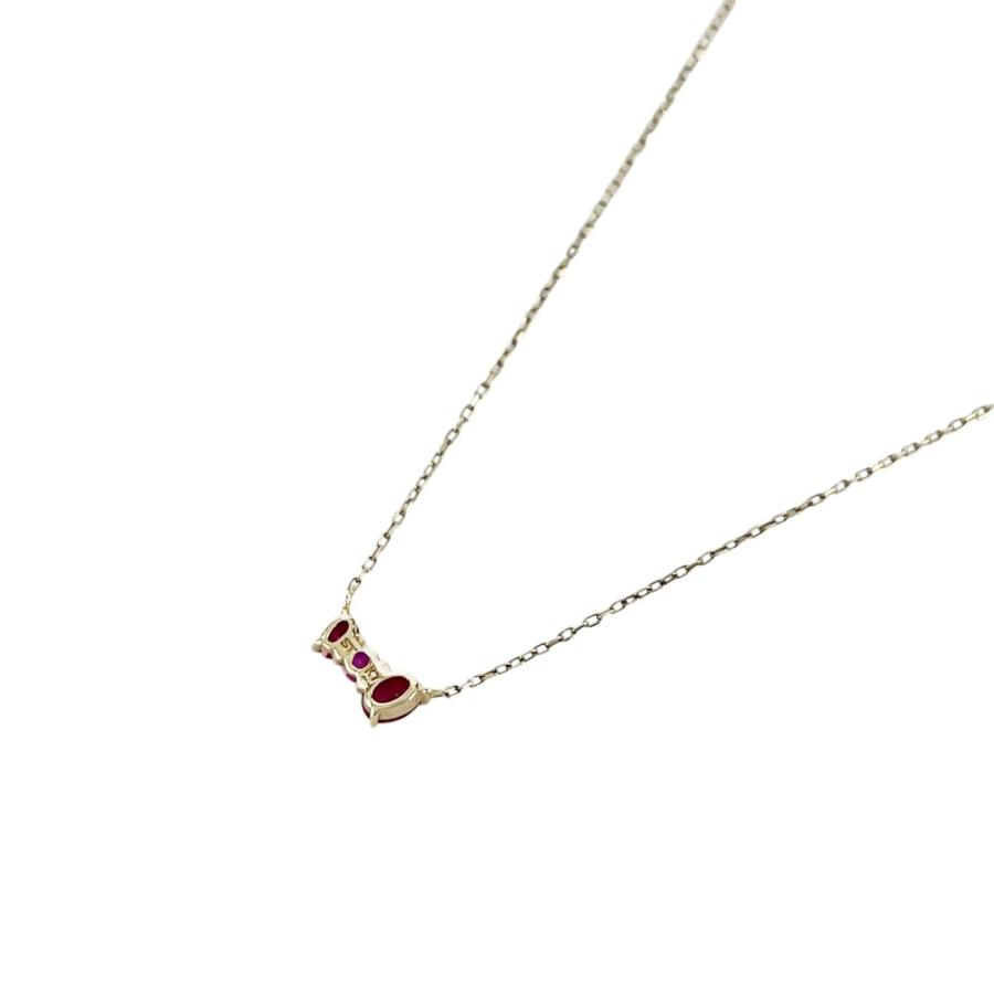 サマンサシルヴァ ■美品■ サンリオ ネックレス リボン アクセサリー K7 赤石 YG 約0.9g 【745102】11 |  | 01