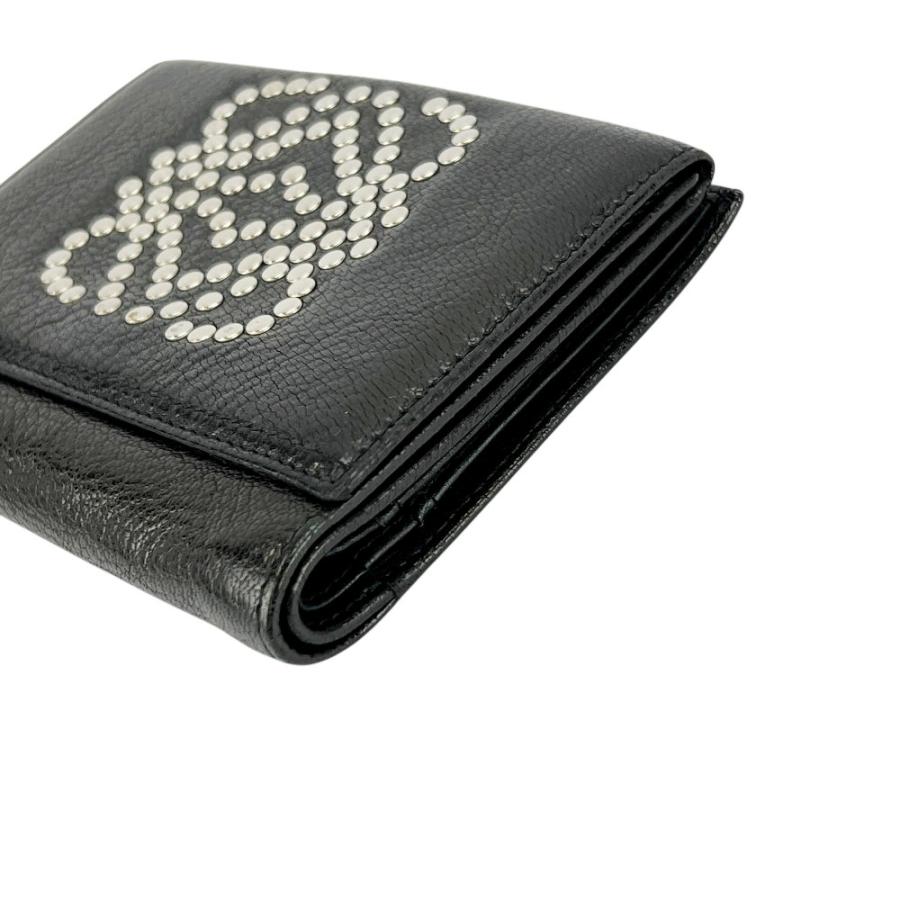 ロエベ ■美品■ アナグラム 二つ折り 財布 ウォレット スタッズ レザー ブラック 【745164】11 |  | 02