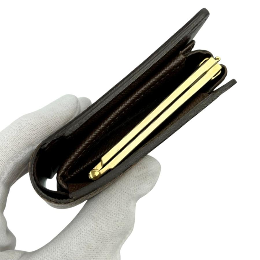 ルイヴィトン ■美品■ ポルトフォイユヴィエノワ 二つ折り 財布 ウォレット がま口 ネーム入り ダミエ ブラウン N61674 【745447】5 |  | 04
