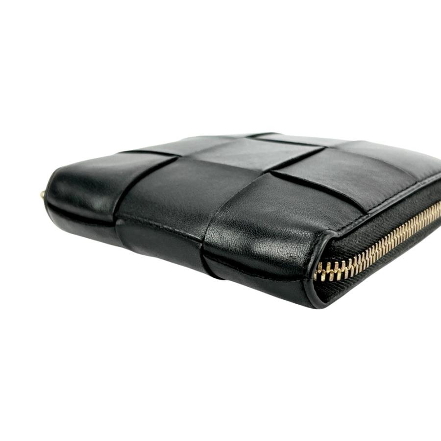 ボッテガヴェネタ ■中古■ マキシイントレチャート ラウンドジップ 二つ折り 財布 ウォレット レザー ブラック 箱【746079】13 |  | 02