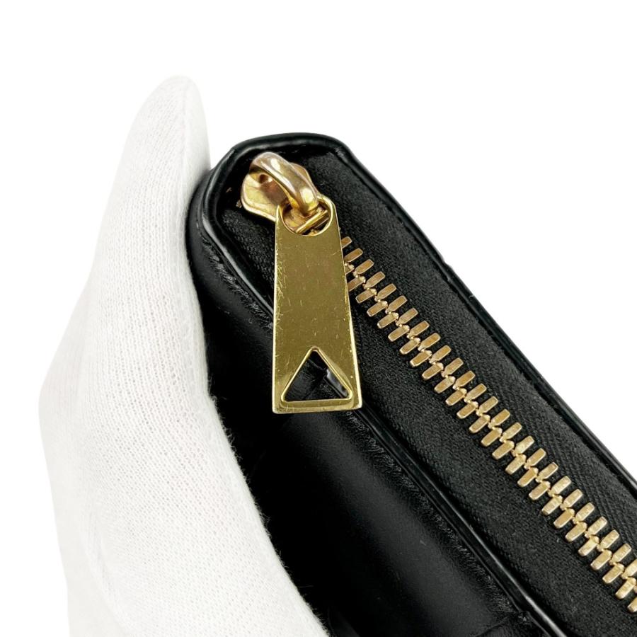 ボッテガヴェネタ ■中古■ マキシイントレチャート ラウンドジップ 二つ折り 財布 ウォレット レザー ブラック 箱【746079】13 |  | 08