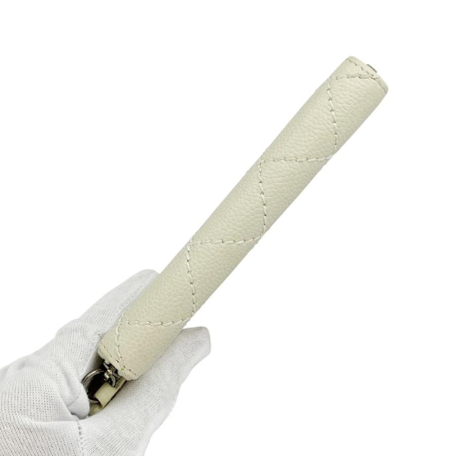 シャネル ■中古■ ココマーク コンパクト ジップ 財布 ウォレット フラグメントケース キャビア ホワイト 【748035】11 |  | 05