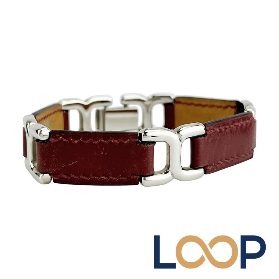 エルメス ■中古■ H モチーフ ブレスレット アクセサリー SS ルージュアッシュ シルバー □B刻【755064】13 | 