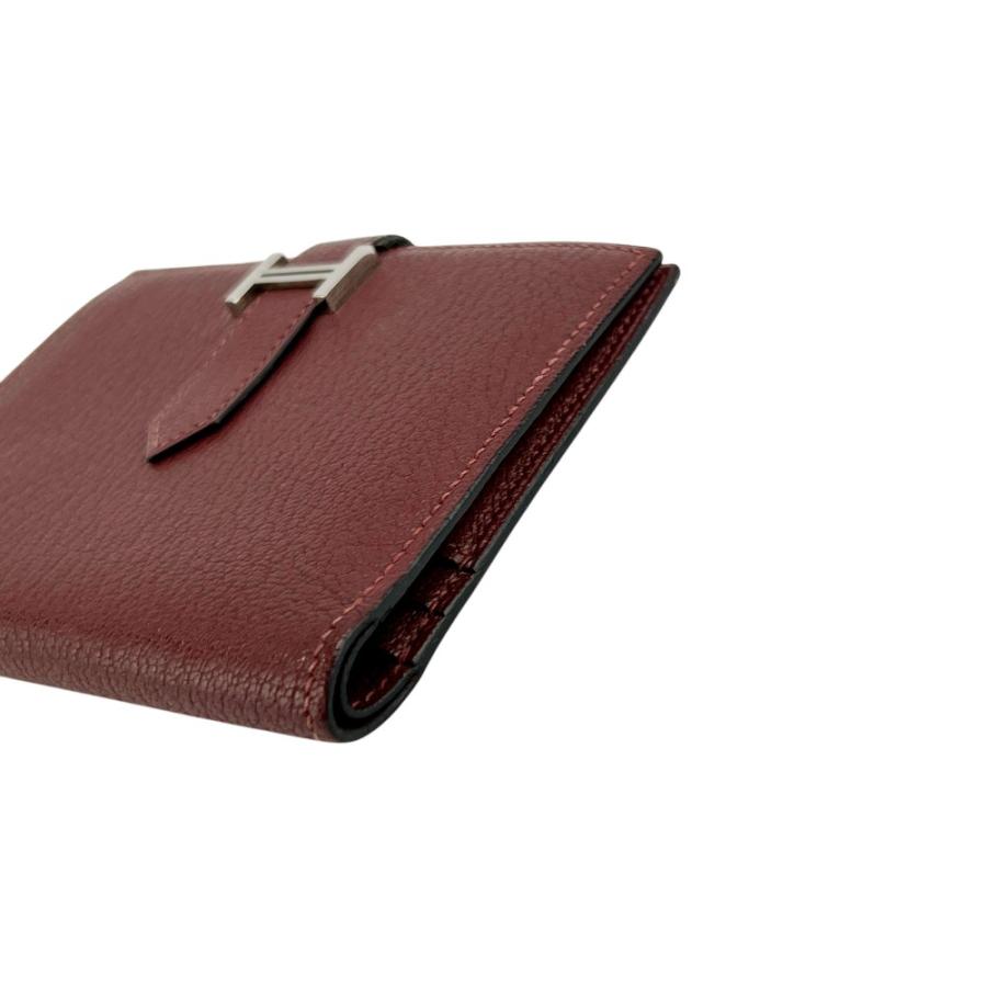 エルメス ■美品■ ベアン コンパクト 二つ折り 財布 ウォレット シェーブル ローズウッド □K刻 【758133】11 |  | 02