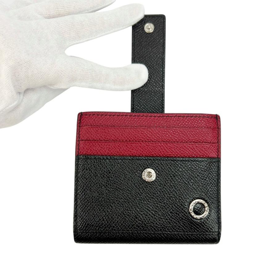 ブルガリ■美品■ 二つ折り 財布 ウォレット コンパクト 札入れ サークルロゴ レザー ブラック レッド 【763922】15 |  | 08