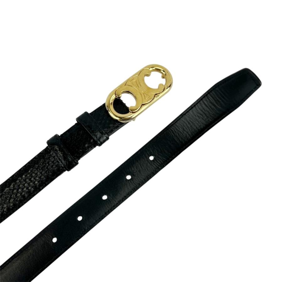 セリーヌ ■中古■ トリオンフ ベルト ファッション レザー パイソン GP ブラック ゴールド ＃70 【764493】3 |  | 02