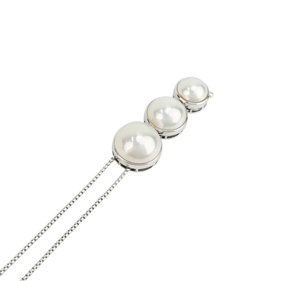 タサキ ■新同■ マベパール 3連 ネックレス アクセサリー K18 WG750 ホワイトゴールド 24.9g【768699】13 |  | 04
