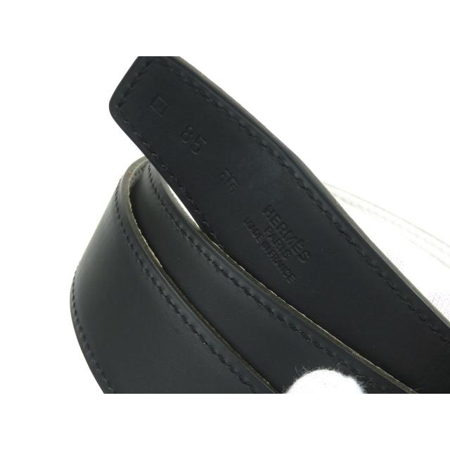 ▼値下げ▼■美品■85cm■　エルメス H ベルト 85 ホワイト ブラック 黒 エプソン SS □J刻 箱 【78989】 ▽値下げ▽□美品□85cm□ エルメス H ベルト 85 ホワイト ブラック 黒