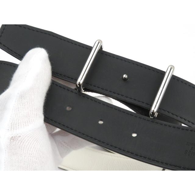 ▼値下げ▼■美品■85cm■　エルメス H ベルト 85 ホワイト ブラック 黒 エプソン SS □J刻 箱 【78989】 ▽値下げ▽□美品□85cm□ エルメス H ベルト 85 ホワイト ブラック 黒