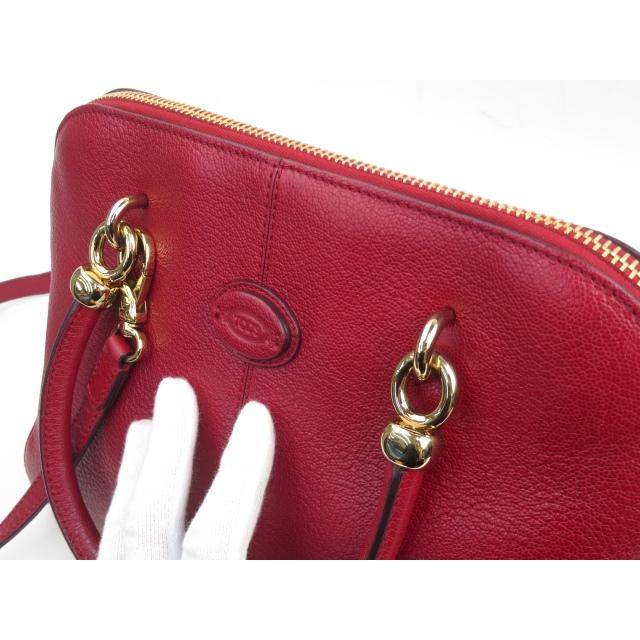 □新同□ トッズ SELLA セラ 2WAY ハンド バッグ レザー レッド 