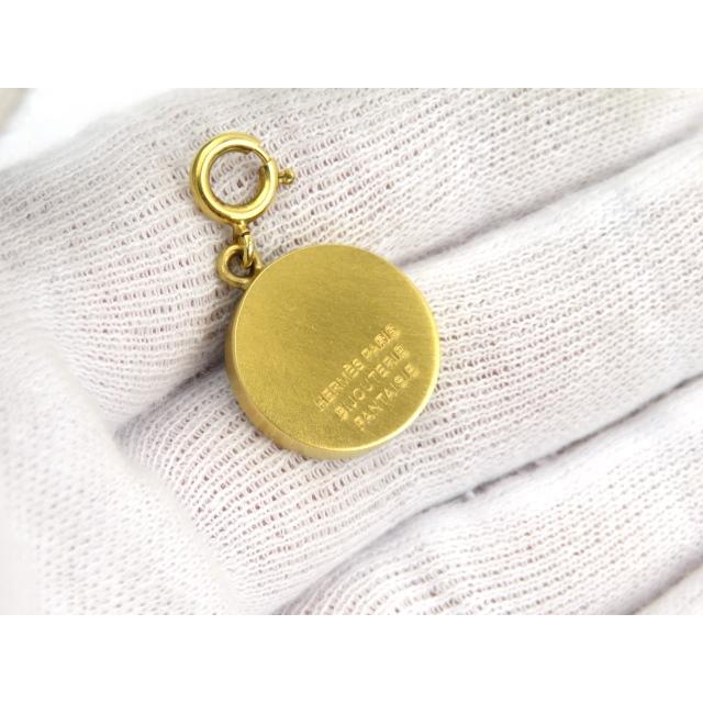 ■新同■　エルメス セリエ ネックレス トップ ゴールド GP ブラック シェル 【80760】 |  | 04