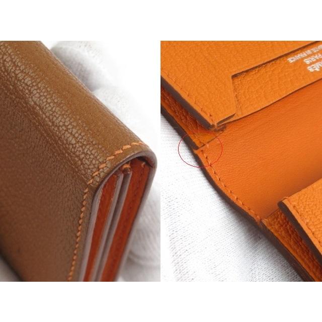 □美品□ エルメス ベアン カード ケース シェーブル ブラウン