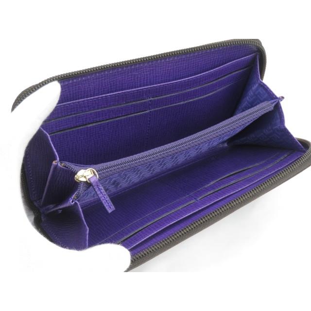 □未使用□ フェンディ ラウンド ジップ 長財布 ズッカ 茶 紫 8M0024