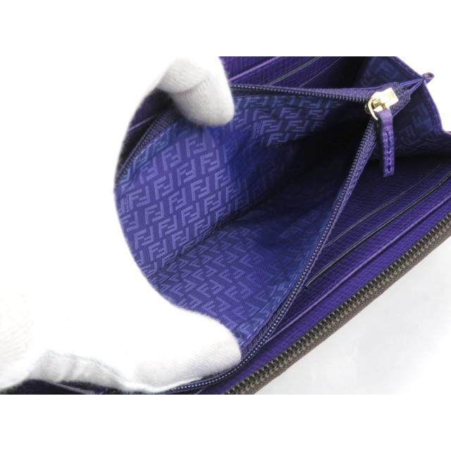 美品フェンディ　ズッカ　 ラウンドジップ　長財布　レザー　キャンバス FENDI フェンディ レザー ズッカ ラウンドジップ ウォレット