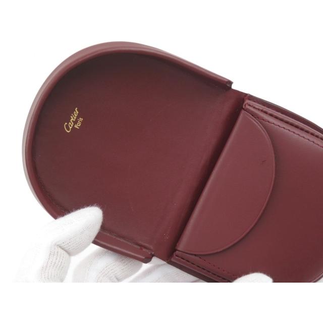 ■新同■　カルティエ マスト  ケース 小銭入れ レザー ボルドー 箱 LV L3000463【89404】 □新同□ カルティエ マスト コイン ケース 小銭入れ レザー ボルドー