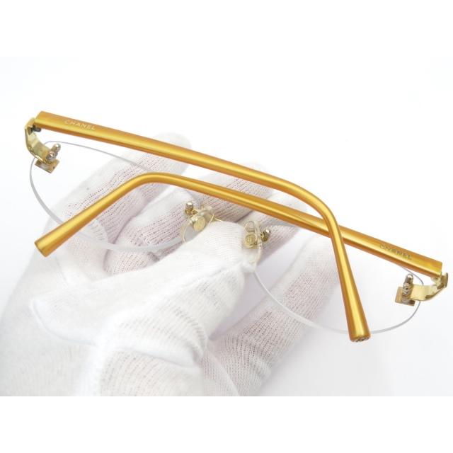 □美品□ シャネル 眼鏡 メガネ 度入り ゴールド K18 YG 54□18  