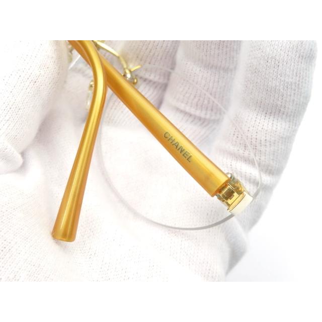 □美品□ シャネル 眼鏡 メガネ 度入り ゴールド K18 YG 54□18  