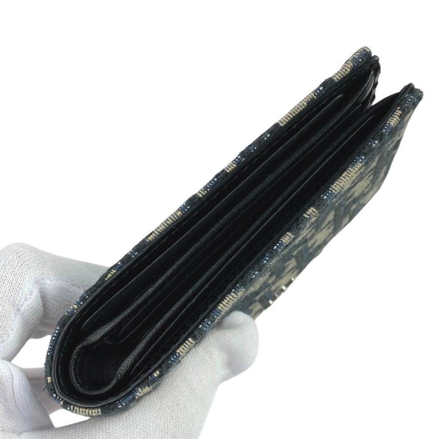 □美品□ ディオール オブリーク 二つ折り 財布 キャンバス