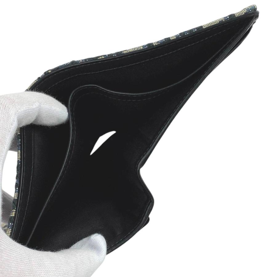□美品□ ディオール オブリーク 二つ折り 財布 キャンバス
