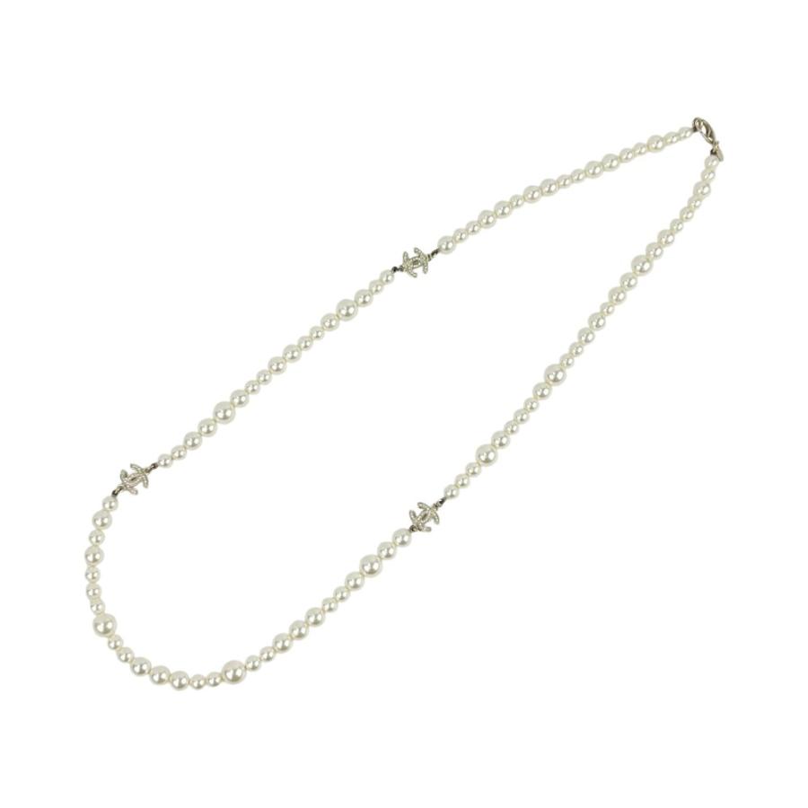 シャネル ■美品■92.5cm■ パール ロング ネックレス アクセサリー ホワイト ゴールド GP A13A 箱 【A3】1 |  | 01