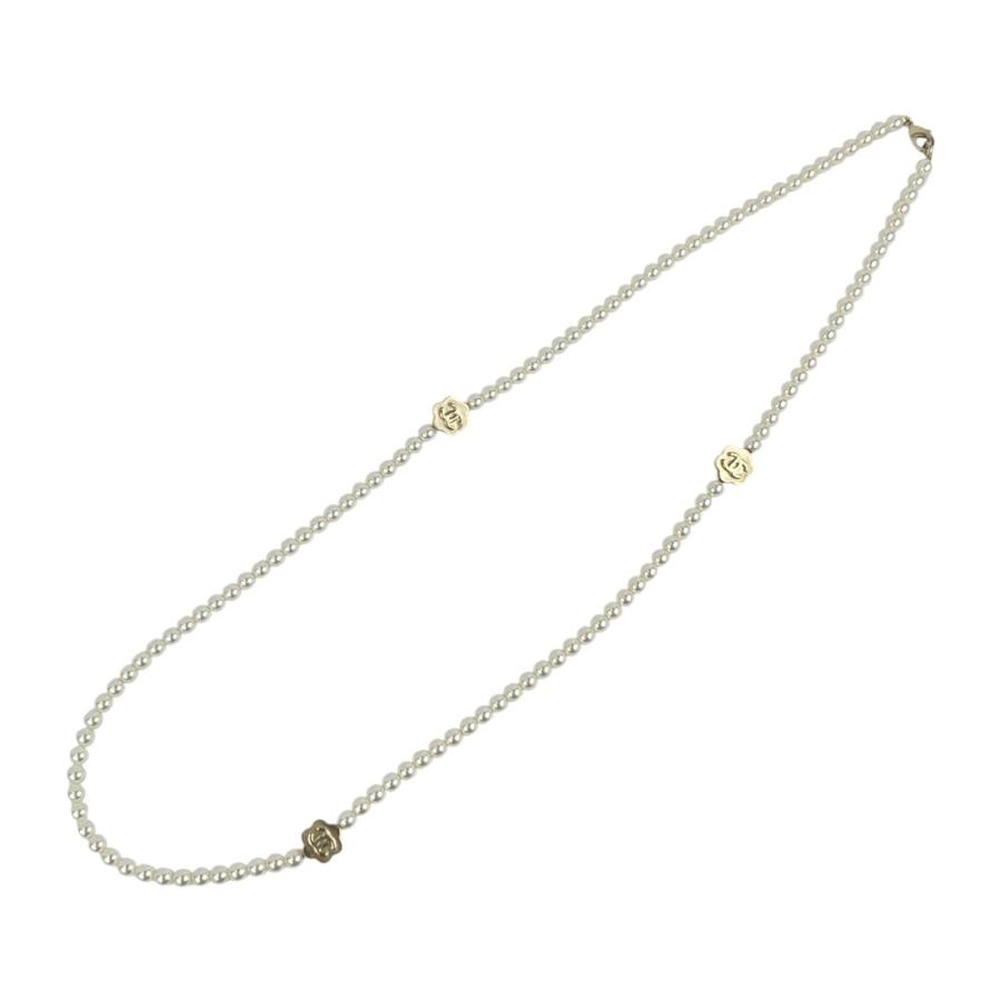 シャネル ■中古■107cm■ パール ロング ネックレス フラワー モチーフ アクセサリー ホワイト ゴールド GP B15B 【A4】1 |  | 01